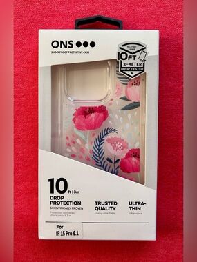 On Running Pink Floral Clear Shockproof iPhone Case